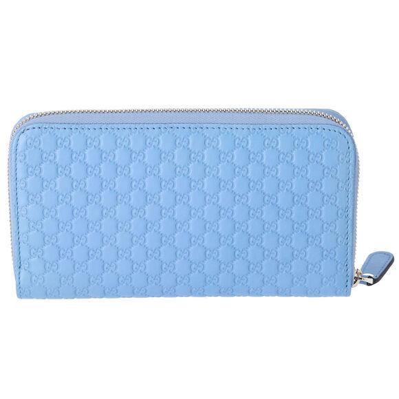 GUCCI Micro Guccissima Long Wallet 449391 Light Blue Leather - Picture 2 of 7